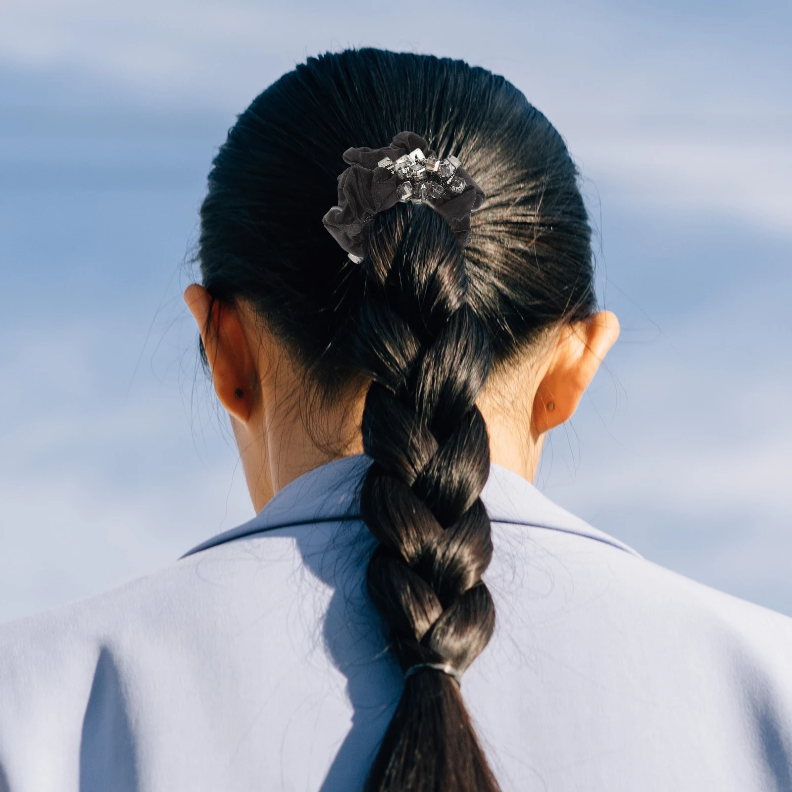 

2Pcs Crystal Hair Bands Elastic Scrunchies Sparkly Hair Ties Ponytail Holders for Women Girls Elastic Ponytail Holders