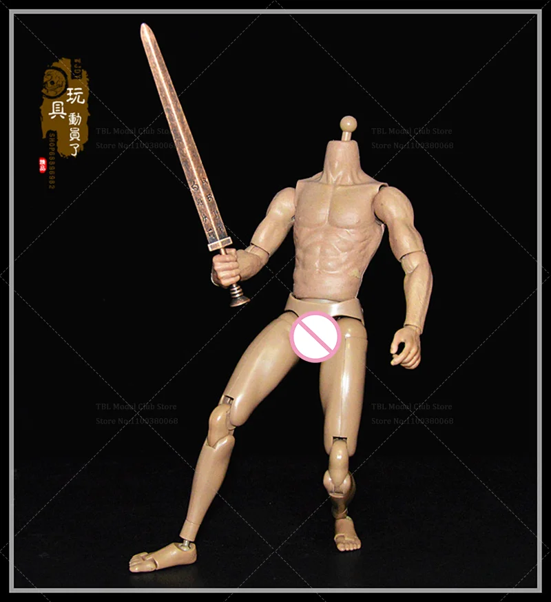 1/6 مقياس ذكر نموذج صغير السيف البرونزي القديم فترة الدول المتحارب الفنية لمدة 12 بوصة عمل الشكل الجندي المشهد الدعائم #6