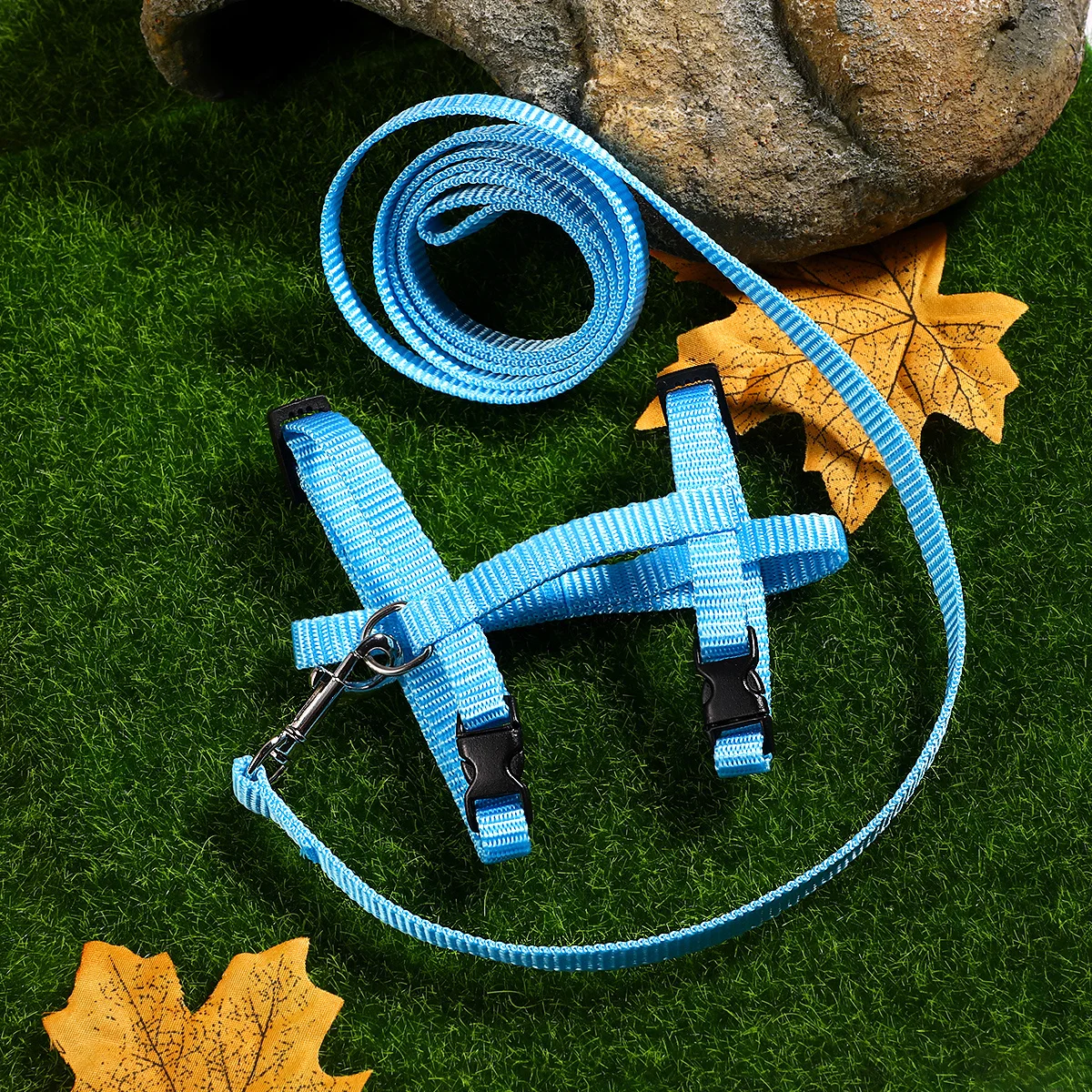 

Sky-Blue Adjustable Rabbit Harness Leash Lead Pet Walking Running Comfortable Durable Lightweight Rabbit Harness