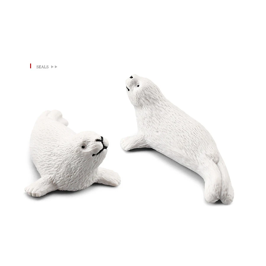 Realistische Eisbärtiere Modellfiguren Spielzeug Arktische Tierfiguren Eisbär Rentier Siegel Wolf Kaninchen Polarfuchs Iglu 10 Stück – Detail 7
