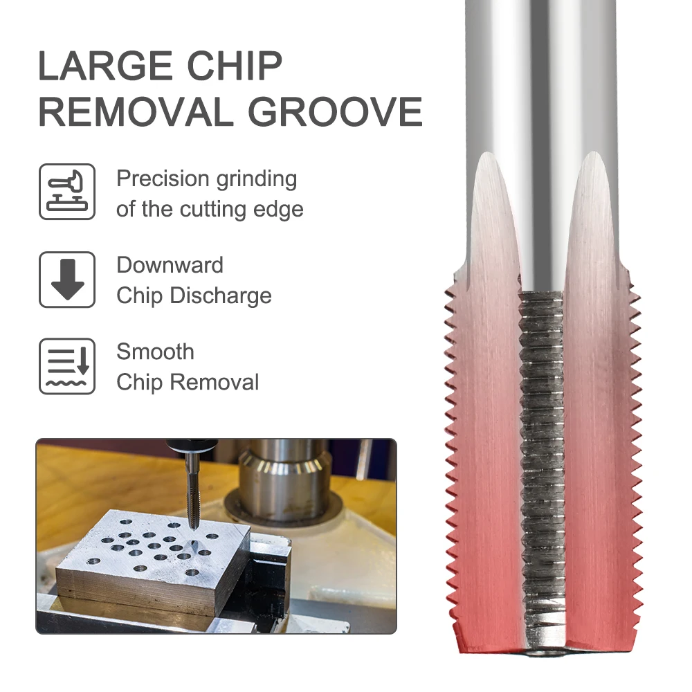 1 Buah M2-M20 Hand Machine Thread Tap HSS Steel Machine Plug Tap Metal Screw Hole Tap Drill Metric Screw Thread Tap