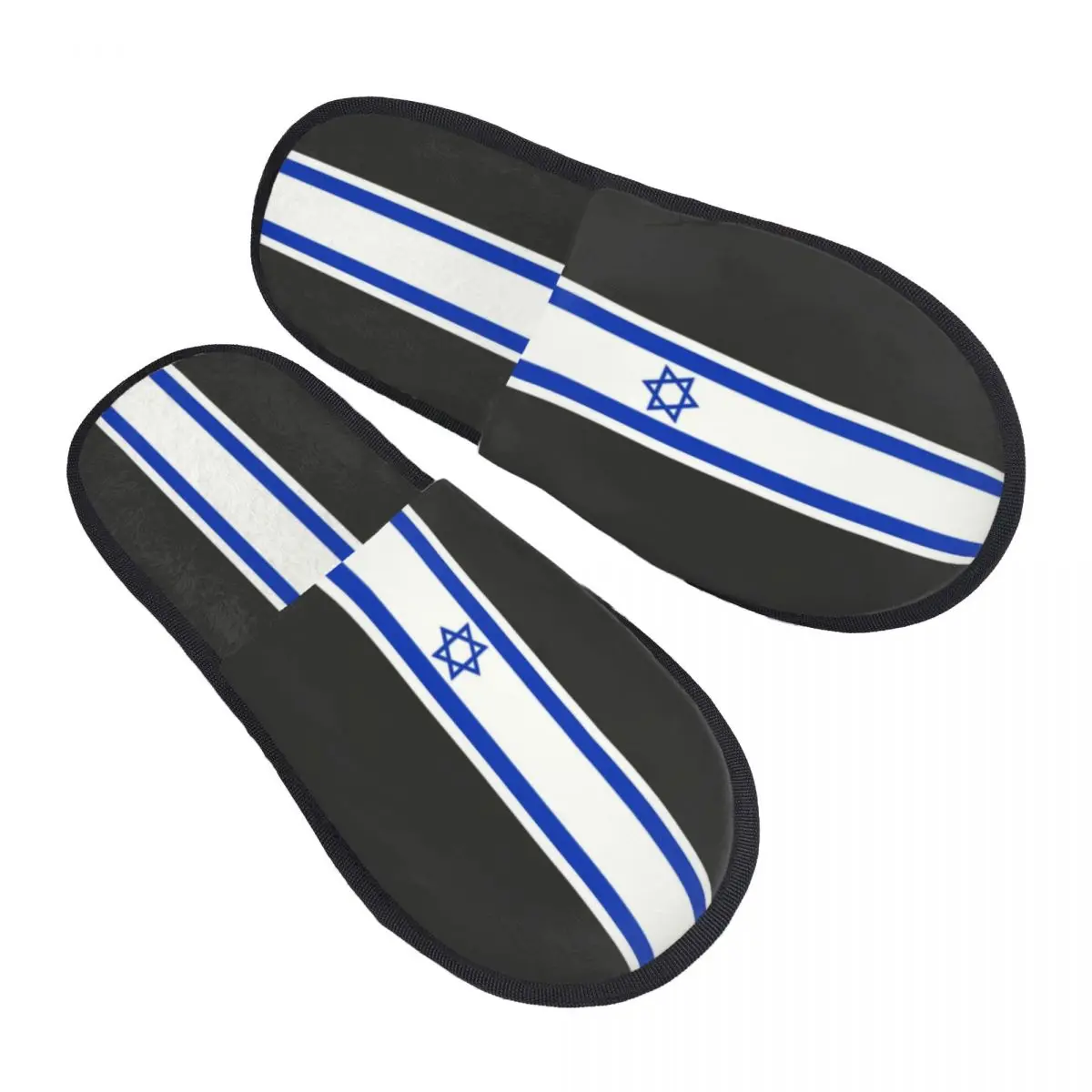 Custom Israel Stripe Flag Soft Scuff With Memory Foam Slippers Women Patriotic Hotel House Shoes