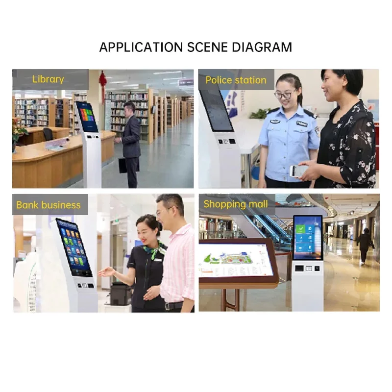 OEM 맞춤형 15.6인치, 21.5인치, 32인치, 43인치 NFC POS 주문 키오스크, 감열식 프린터 및 바코드 리더 탑재 셀프 서비스 결제 키오스크