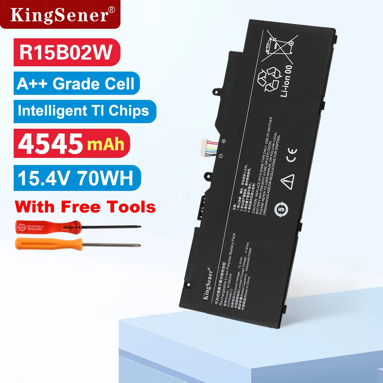 KingSener 15.4V 4545mAh 70Wh R15B02W Laptop Battery For Xiaomi Mi RedmiBook Pro 15 R5 R7 XMA2007-BJ XMA2007-BB 4ICP6/68/73