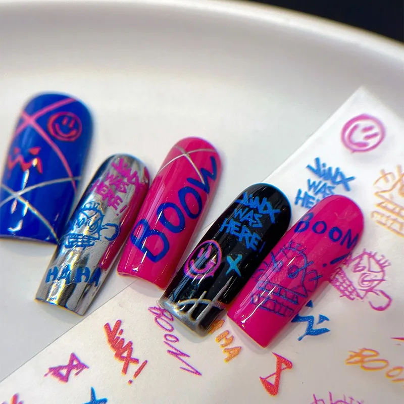 

Arcane League of Legends Nail Stickers Women Anime Nails Art Decor Decal Charms Fingernail Accessories Cartoon Cute Sticker Gift