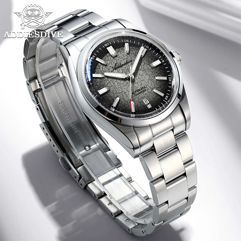 ADDIESDIVE Luxury Men\'s Automatic Watch BGW9 Super Luminous Bubble Mirror Glass 100m Waterproof Analog Men Steel Watches AD2531