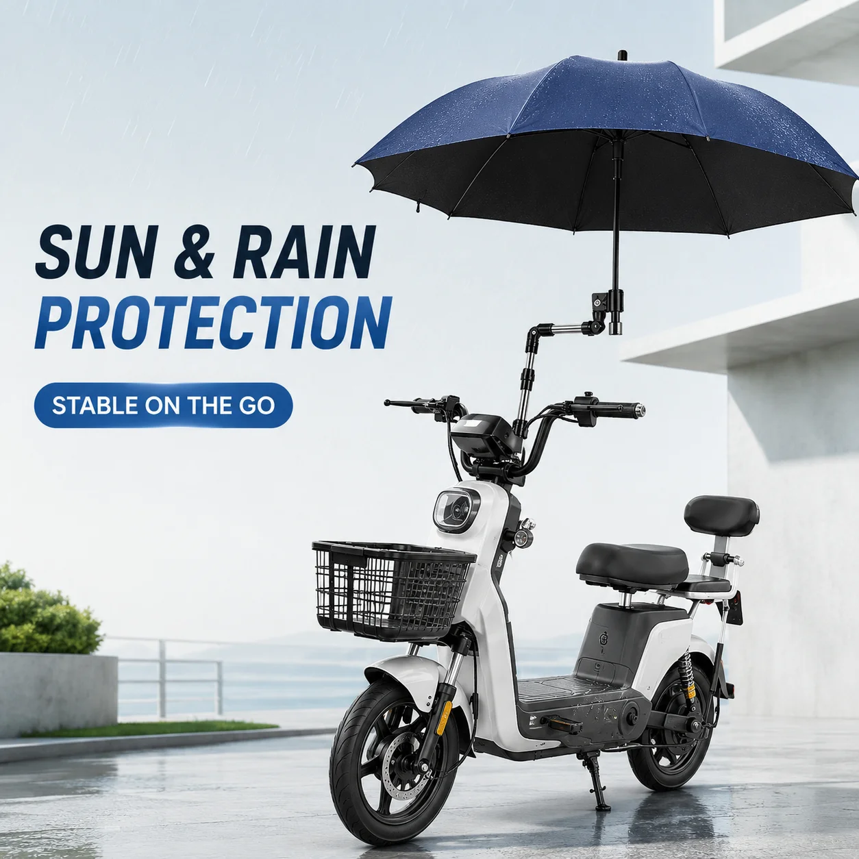 Adjustable Foldable Stainless Steel Umbrella Holder Bracket for Wheelchair Bicycle Rustproof Mount Outdoor Rain Shade Tool view 2