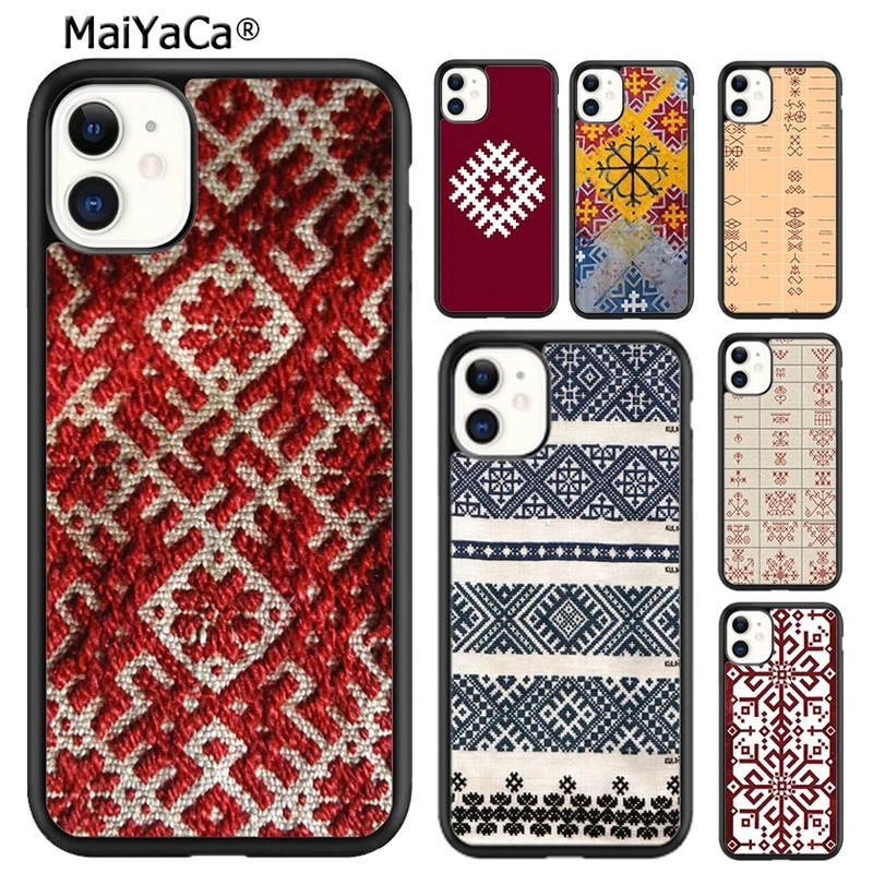 MaiYaCa Latvian Ethnic Sun Tree Luxury Phone Case For iPhone 16 15 14 plus XR XS 11 12 13 pro max Shell Cover coque