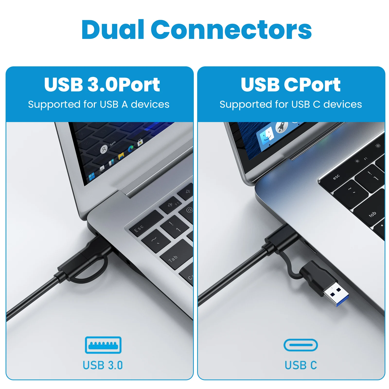 4 في 1 محول بطاقة فلاش USB 3.0 نوع C USB كاتب البطاقات USB 3.0 الذاكرة قارئ البطاقات الذكية 20 سنتيمتر كابل SD TF CF MS #3