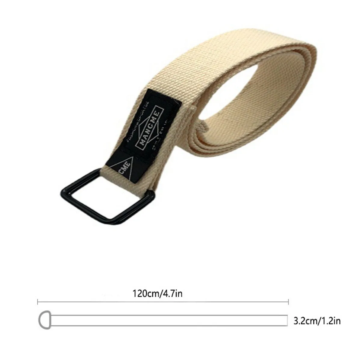 120cm Fashion Double Buckle Woven Canvas Belt for Women and Men Sports Waist Belts Accessories