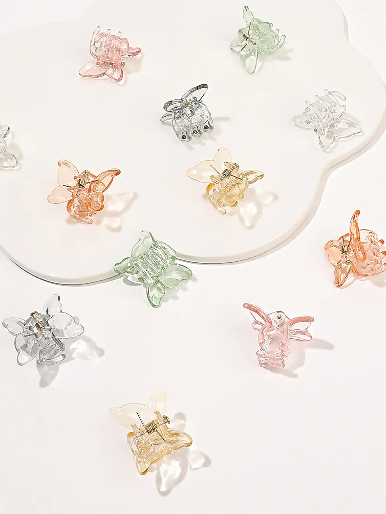 12 قطعة فراشة الجنية الصغيرة نصف مربوط مشبك شعر مقاطع 1 بوصة لطيف الفك مقاطع إكسسوارات الشعر للنساء الشعر الجزء الخلفي من الرأس #3