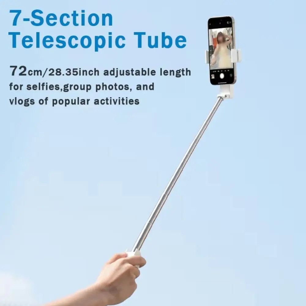Foldable Mini Bluetooth Selfie Stick Anti-shake Lightweight Handheld Phone Holder Adjustable Length Comfortable Grip