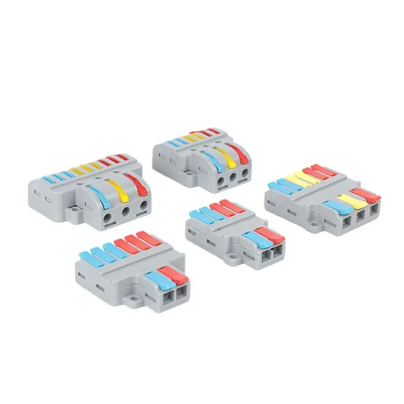 SPL-2 LED 2 In 4/6 Out Fast Wire Connectors Universal Wiring Cable Connection Lighting Push-in Terminal Block