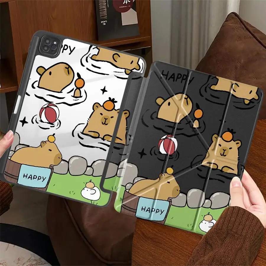 

Cute Capybara Cartoon Holder Cover Tablet Case For iPad Pro 2025 Mini 6 7 Pro 11th 10th 9th 8th 7th 12.9inch Air 4 5 M3 M2 1 2