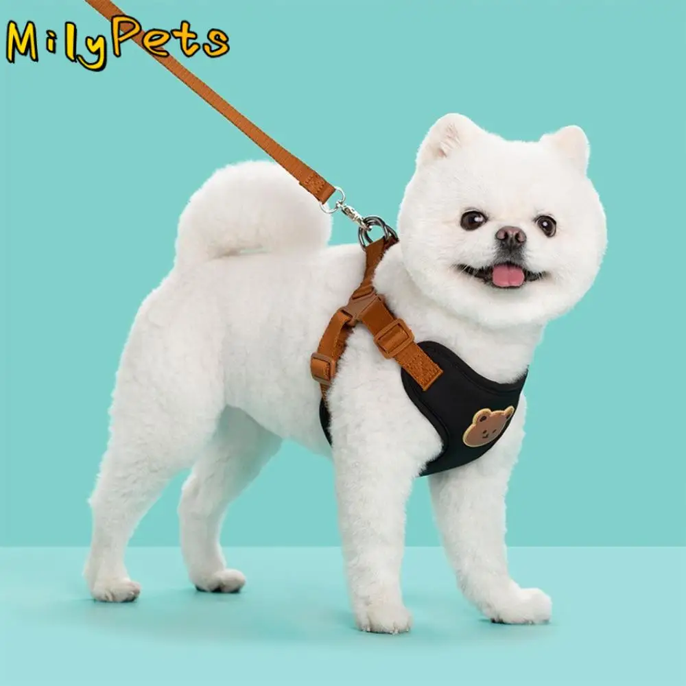 

Creative Cute Pet Harness Leash Adjustable Anti-Escape Dog Collar Harness No Pull Cat Chest Strap Vest Outdoor Walking Travel