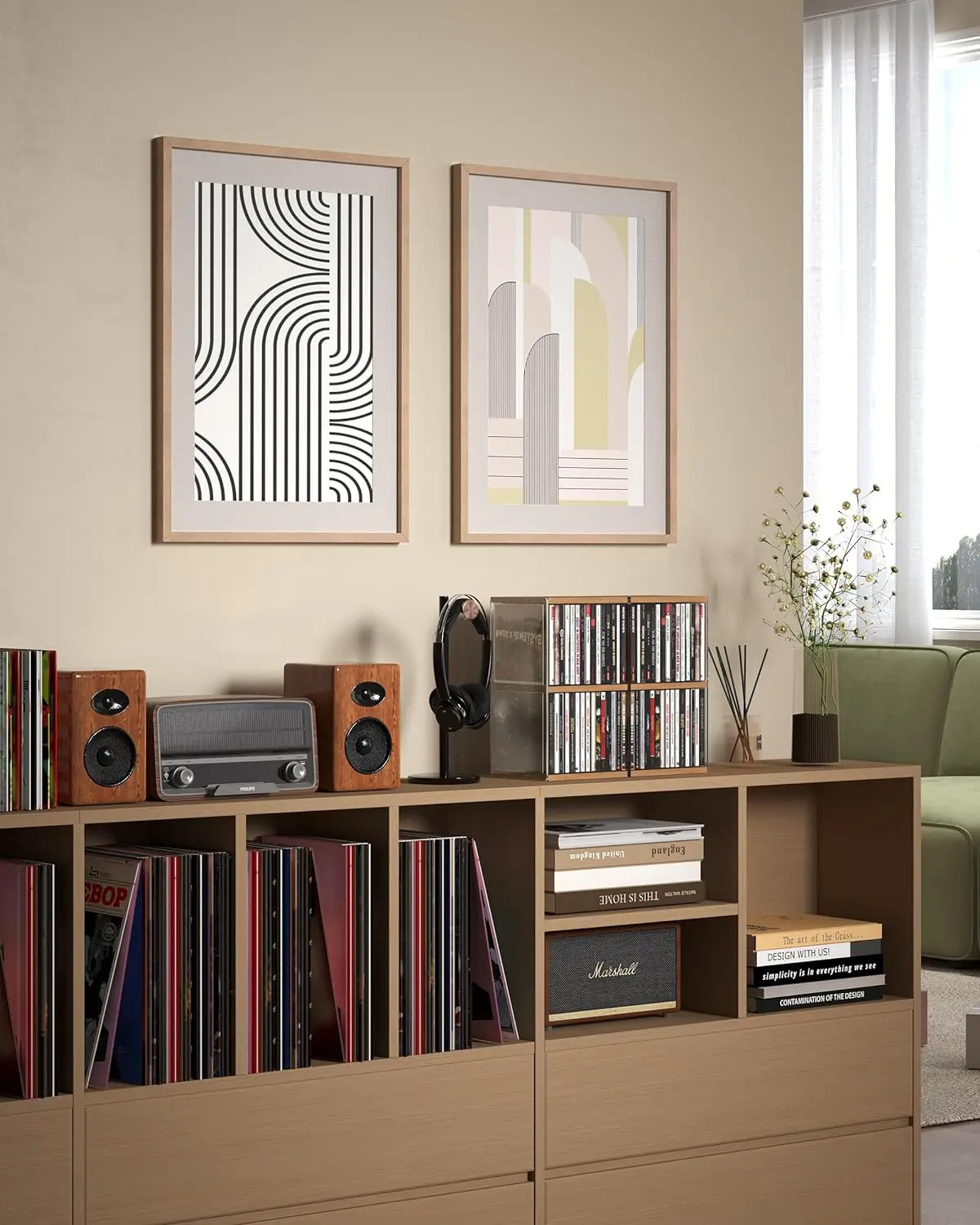 Immagine 7: Organizer da scrivania porta CD in MDF color noce retrò