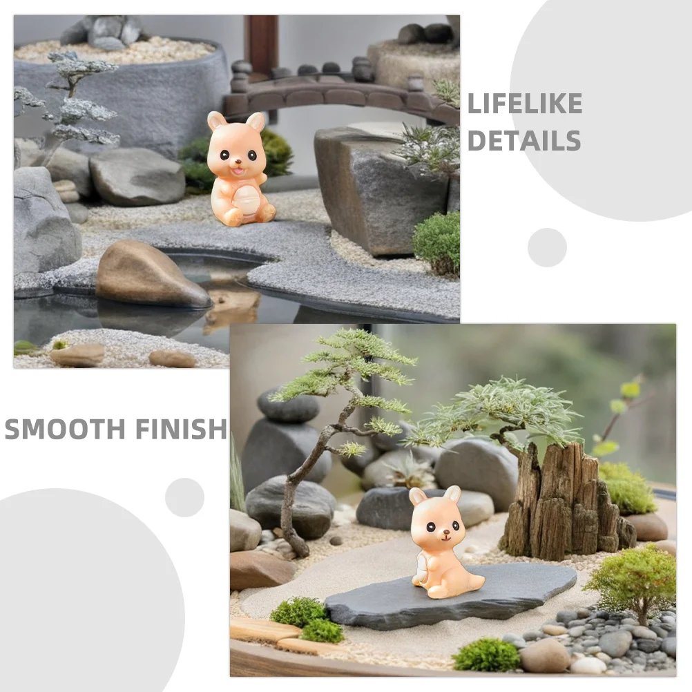 8 قطعة تماثيل راتينج الكنغر المصغرة ملحقات الحديقة الجنية لتقوم بها بنفسك مرابي ديكور حديقة المنزل ديكور مصغر ذاتي الصنع #5