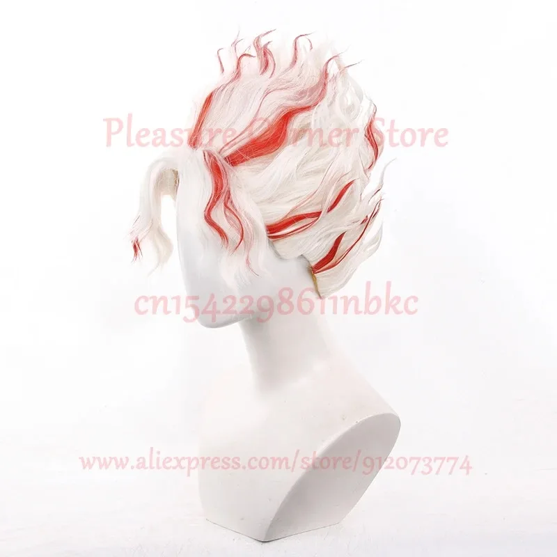 Candy 2025Okarun Occult Kun Cospaly Wig Anime Dandadan Glasses Okarun Ken Takakura Cosplay White Red Short Heat Resistant Cospla