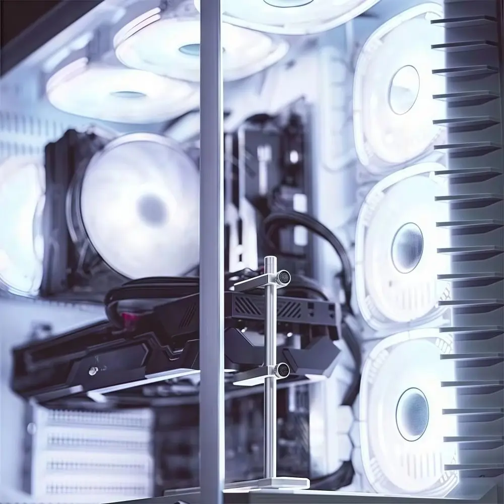 ขายึดการ์ดจออะลูมิเนียมแบบปรับได้ รองรับพัดลม DIY สำหรับเคสคอมพิวเตอร์