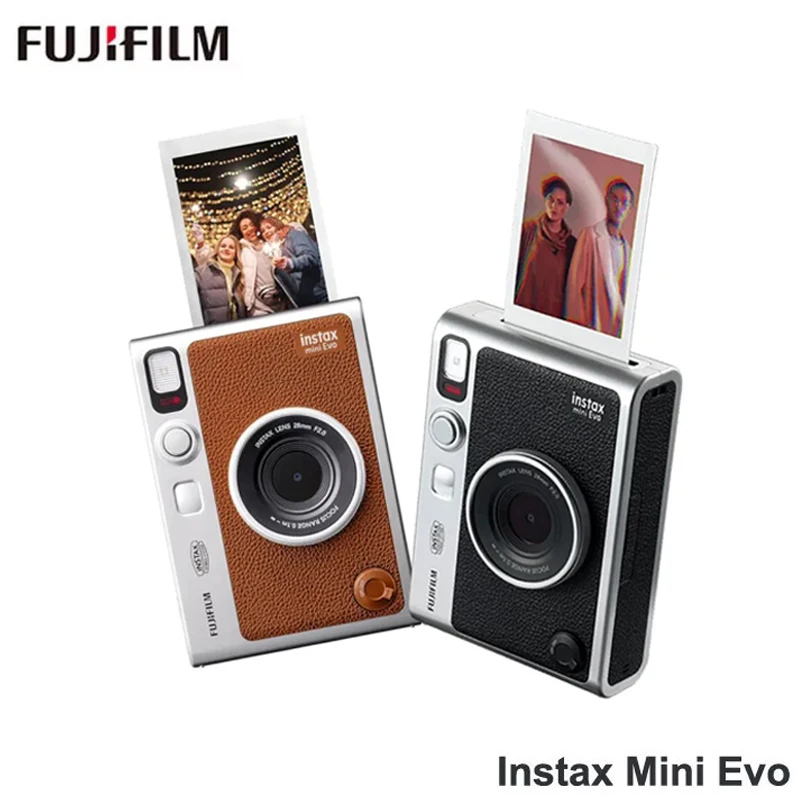 FUJIFILM Instax Mini EVO Instant Film Retro Camera Black , Brown Bare Metal One Imaging Retro For 3 Inches Photographic Paper ﻿