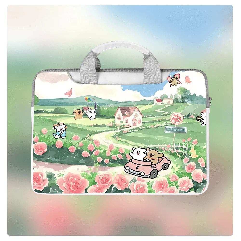 

Cute Puppy Print Laptop Case HD Print Waterproof and Shockproof 12 13 14 16 Inch Student Tablet Bag Large Capacity Storage Bag