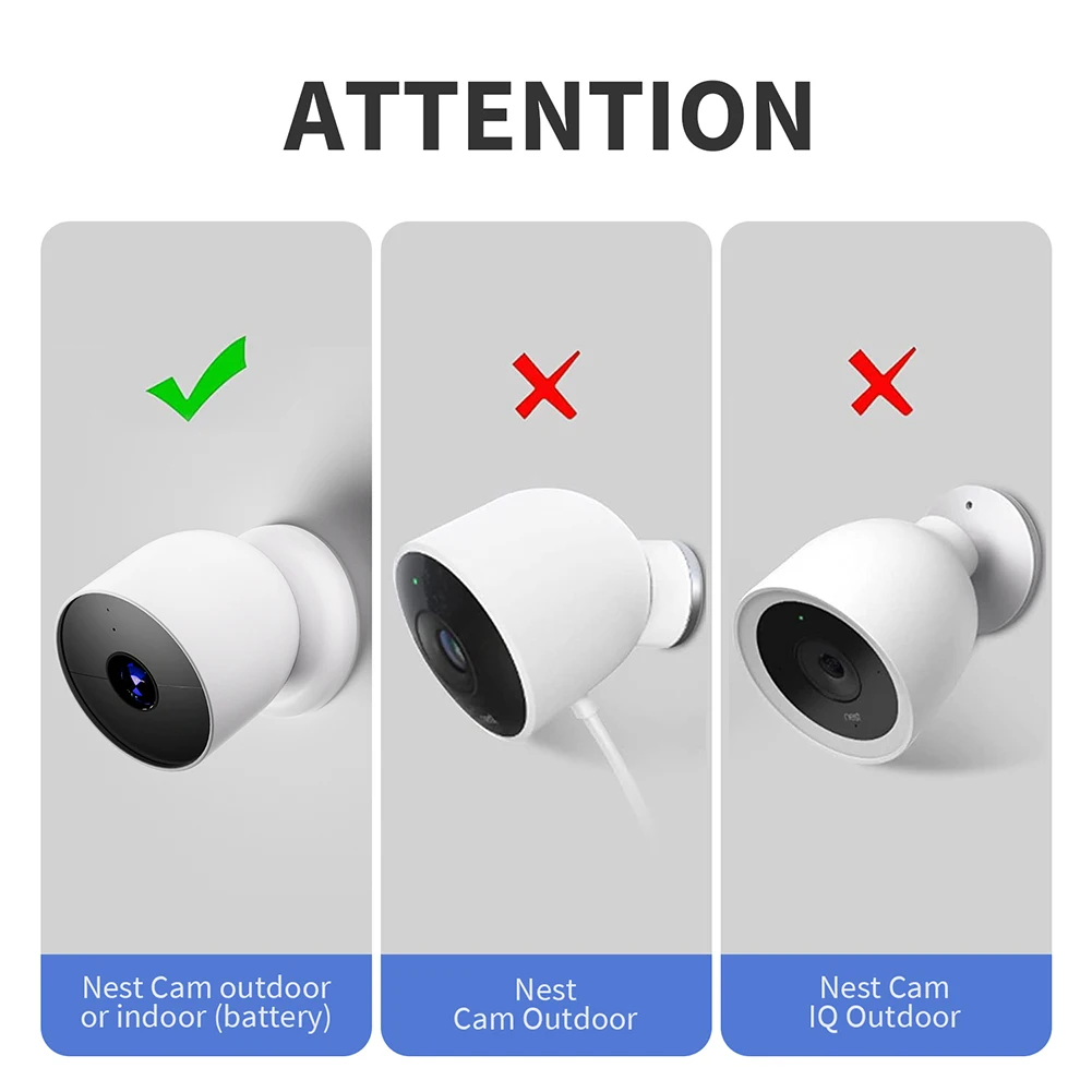 Silicone Cover Camera Cover Waterproof  Camera Protective Case  for Google Nest Cam Outdoor Or Indoor (Battery)