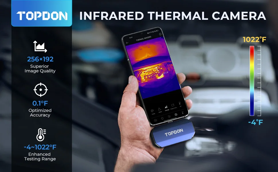 TOPDON TC001 Thermal Imaging Camera 256x192 IR High Resolution Infrared Thermal Imager Handheld Temperature for Android Tablet