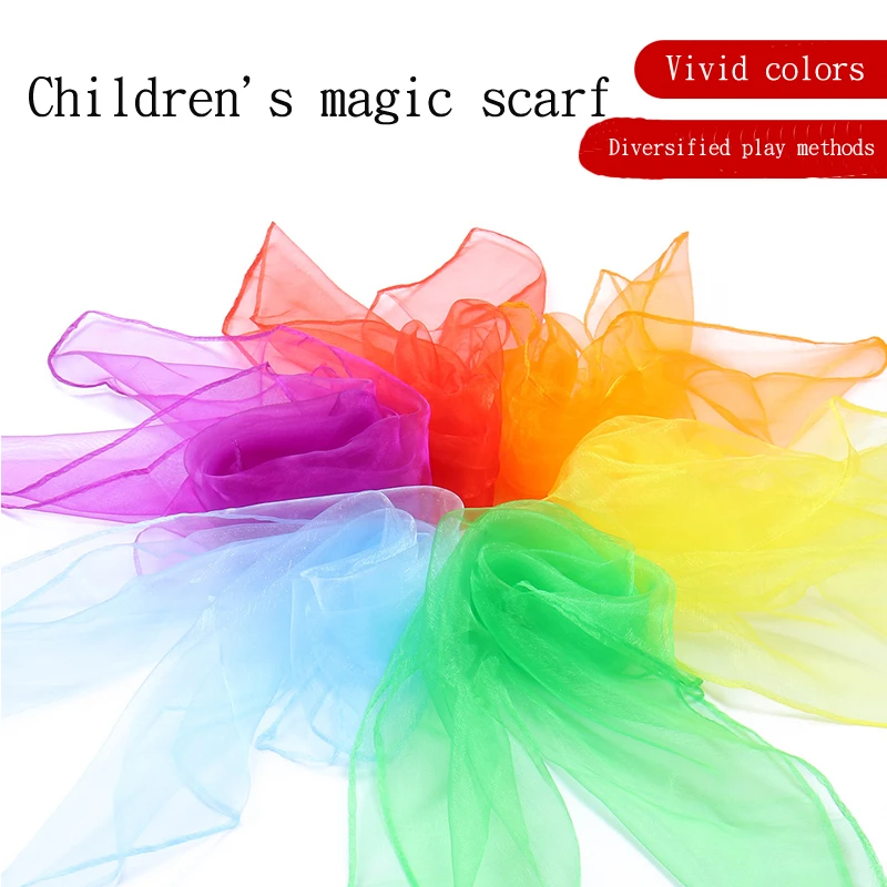 Pure Multicolor Four Seasons Cute Children's Dance Scarf Chiffon Nylon Scarf Versatile Stage Performance Small Square Scarf