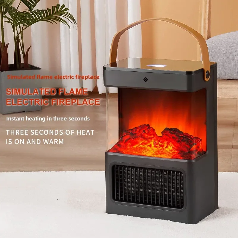 New Simulated Flame Heater Electric Heating 2000W Household Bathroom Heater Fireplace Bedroom Electric Fireplace Hot Air Blower