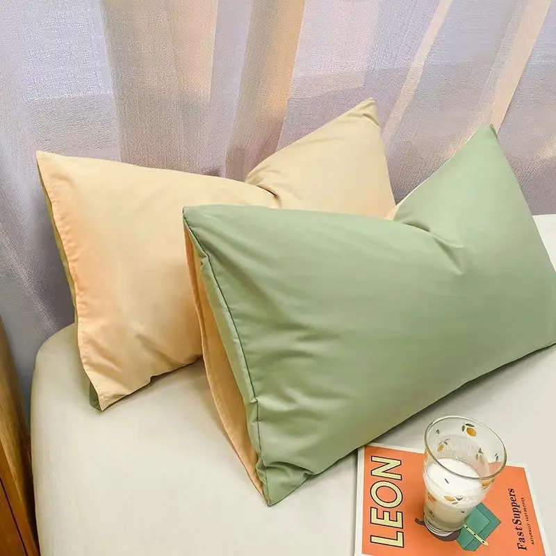 Thickened Washed Cotton Pillowcase Flannel Summer Season Student Dormitory Pillow Cover Comfortable Breathable Allergy Free