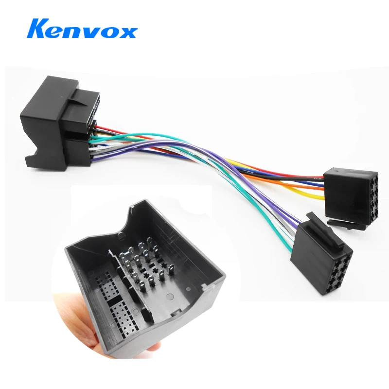 Wiring Harness, for ISO Car Radio, Automotive Electrical Cable, Compatible with VW, Seat, Skoda, BMW, Ford