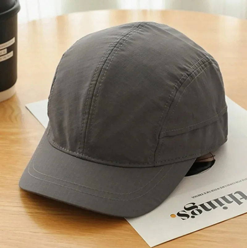 2026 Kurzbrim-Baseballkappe in Unifarbe, Leichtgewichtig, Schnelltrocknend, Polyester, Verstellbarer Schnallenverschluss, Sonnenschutz, Atmungsaktiv – Detail 9
