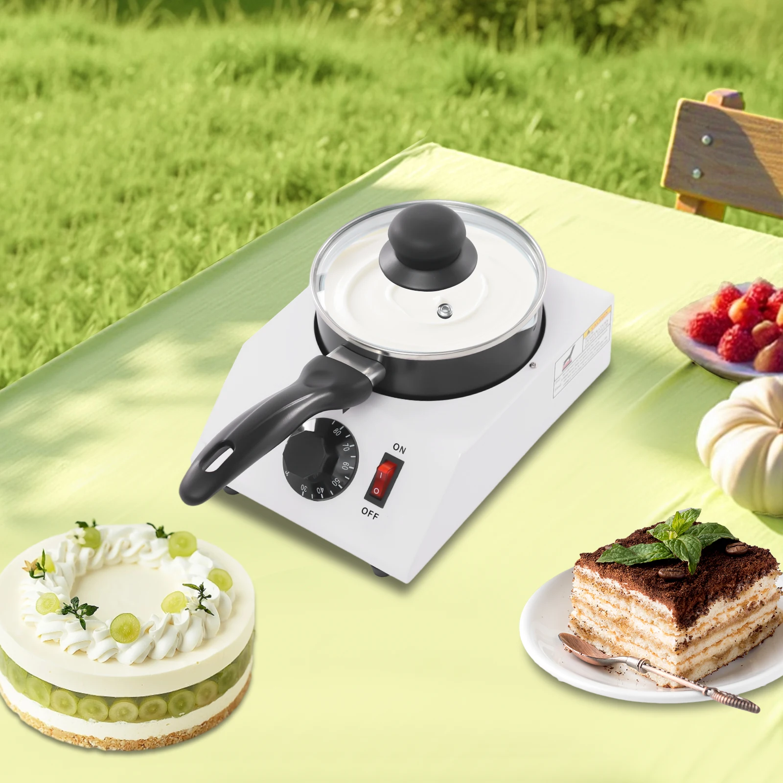 Macchina per sciogliere il cioccolato da 40 W, ferro, alluminio, ceramica, 1 kg, capacità 30-85 ℃   Controllo della temperatura 2,3 kg Attrezzatura per la cottura del peso lordo