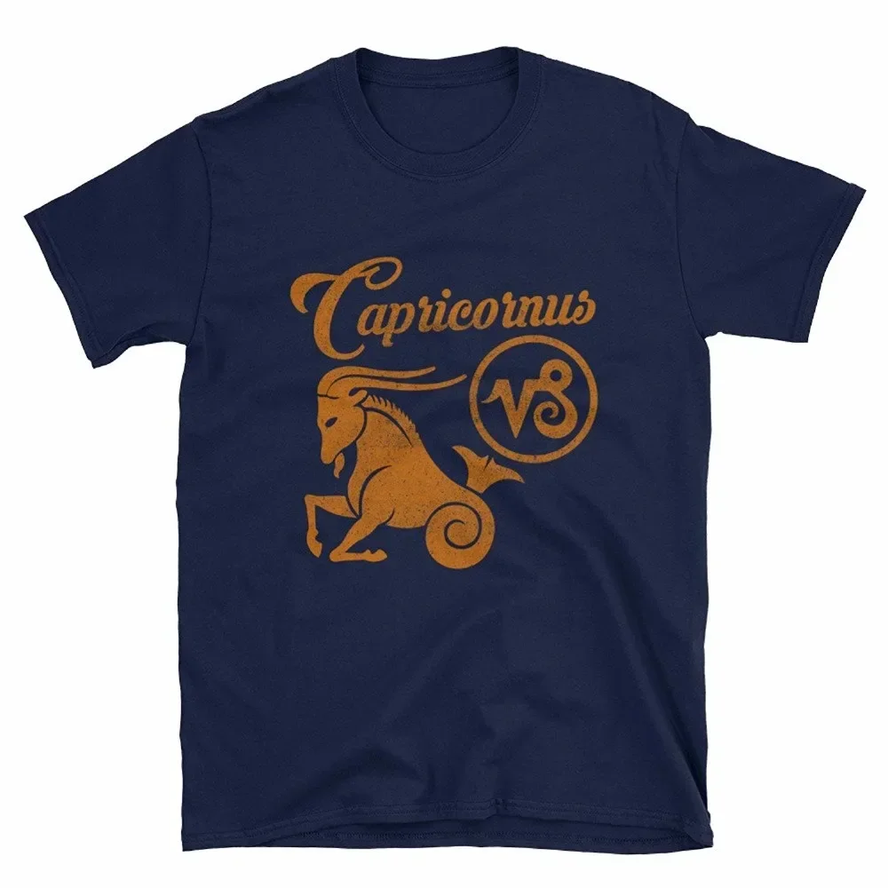 Constellation Capricornus Zodiac Sign Astrology T-Shirt 100% Cotton O-Neck Short Sleeve Summer Casual Mens T-shirt Streetwear