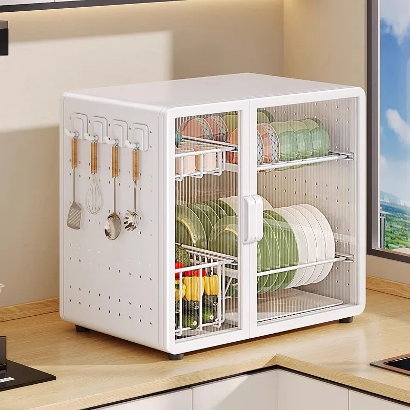 

DSA Dish Storage Rack Household Cupboard Kitchen Multifunctional Shelf Drain Rack Storage Box Home Home
