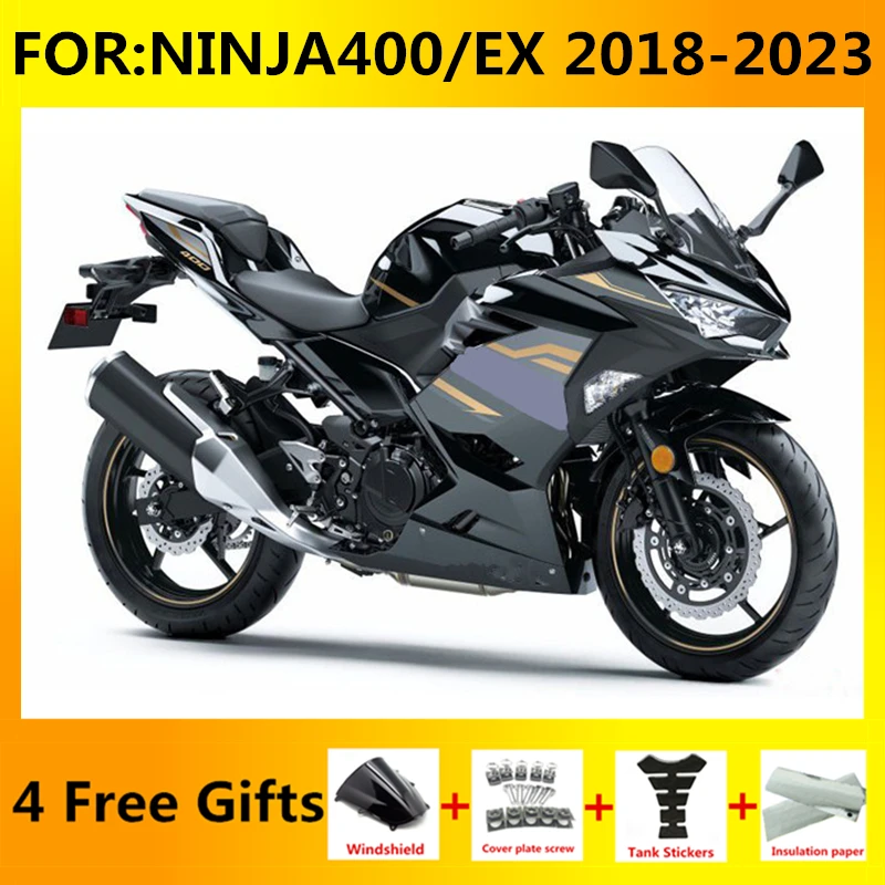 

Новый комплект обтекателей для мотоцикла ABS подходит для Ninja400 EX400 EX Ninja 400 2018 2019 2020 2021 2022 2023 полный комплект обтекателей черный серый