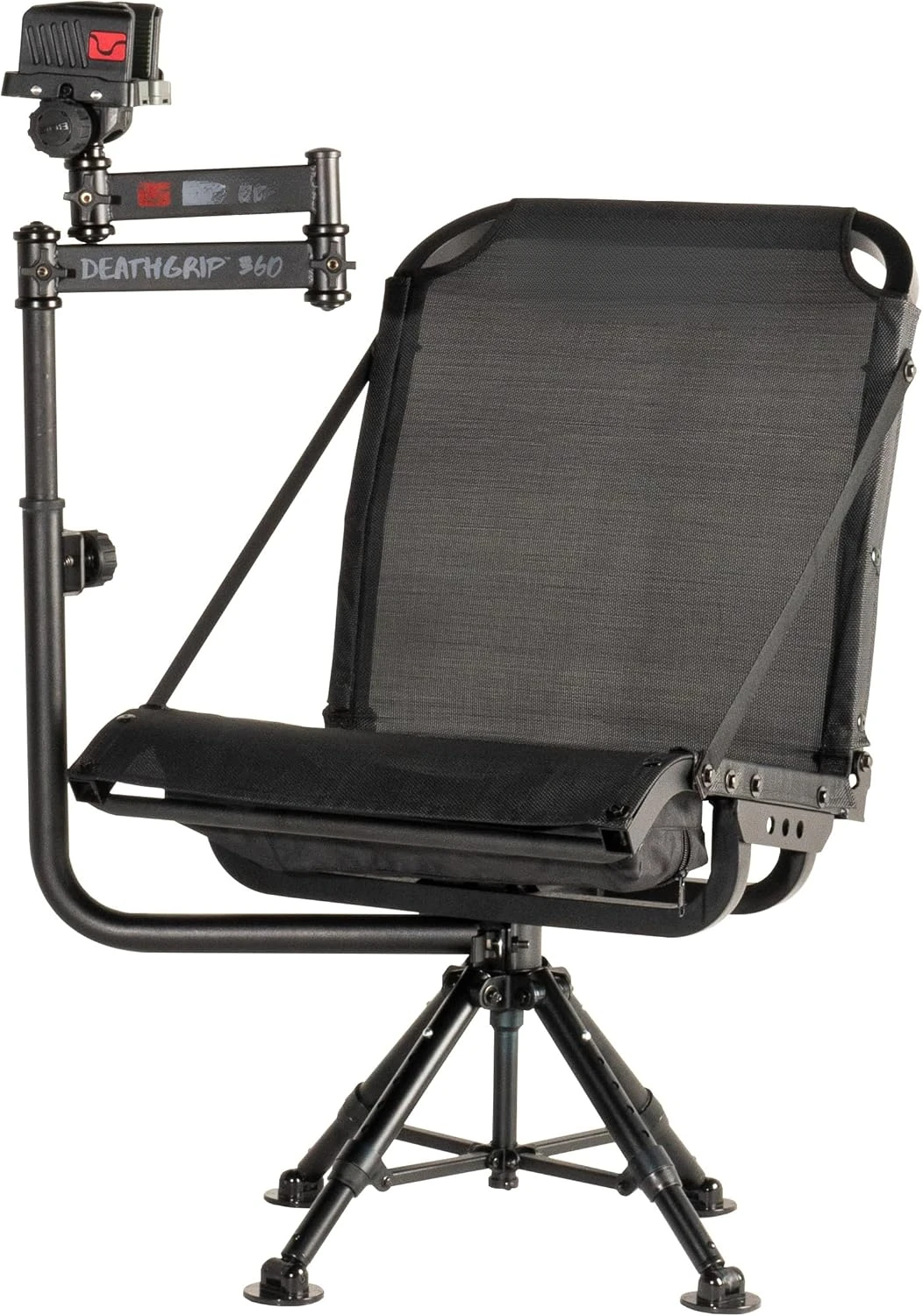 DeathGrip 360 Chair with Lightweight Aluminum Construction, 4 Extendable Legs, DeathGrip Universal Gun Rest, 360 Adjustable