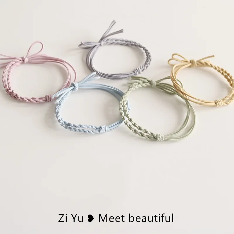 

Korean Handwoven Butterfly Knot Hair Ties Women Elegant Simple Fairy Tale Style Elastic Bands Hair Loops Hair Bands New