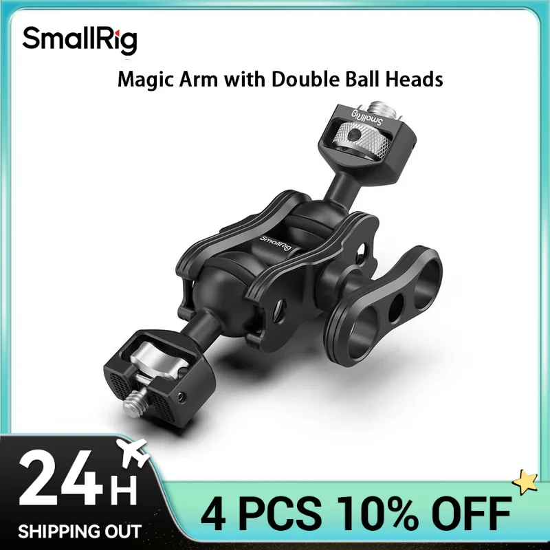 SmallRig Dual DSLR Camera Magic Arm with Double Ballheads( Arri locating Pins and 1/4\