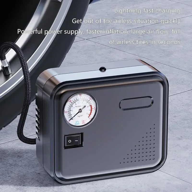Car Tire Inflator DC 12V Car Air Compressor Auto Air Pump Pointer Type Tire Pressure Display Electric Tire Pumps with Light