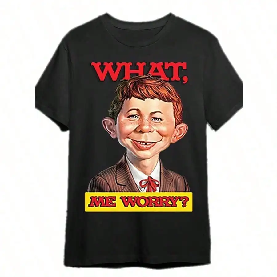 ألفريد نيومان تي شيرت ألفريد نيومان V1 الأساسية تي شيرت ما أقل متعة الرجال قصيرة الأكمام تي شيرت مطبوع جمع الأسود