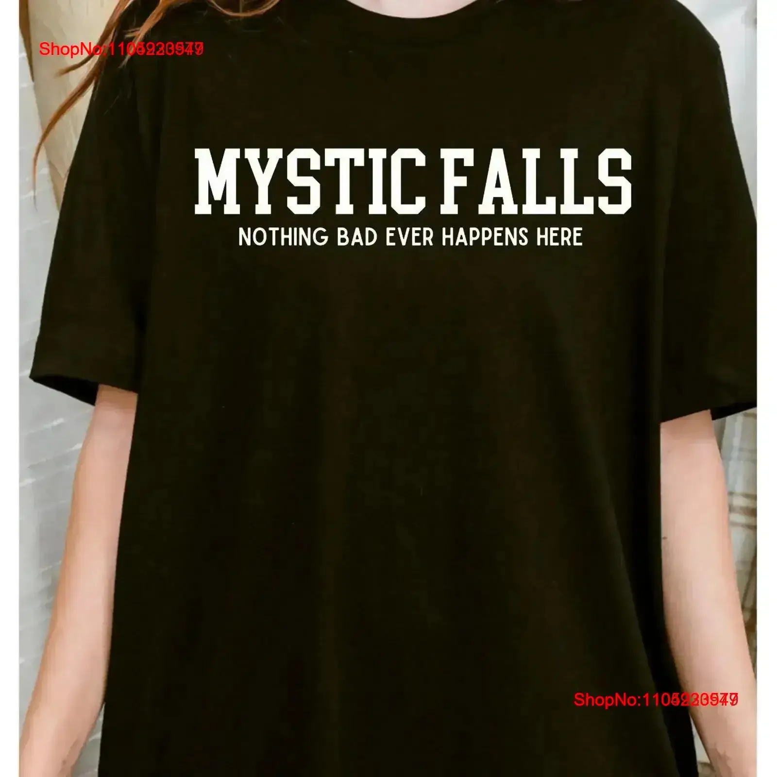 تي شيرت The Vampire Diaries تي شيرت عتيق مغسول برسومات قليلاً ملابس مصممة قابلة للتنفس كاجوال مريح وأنيق #1