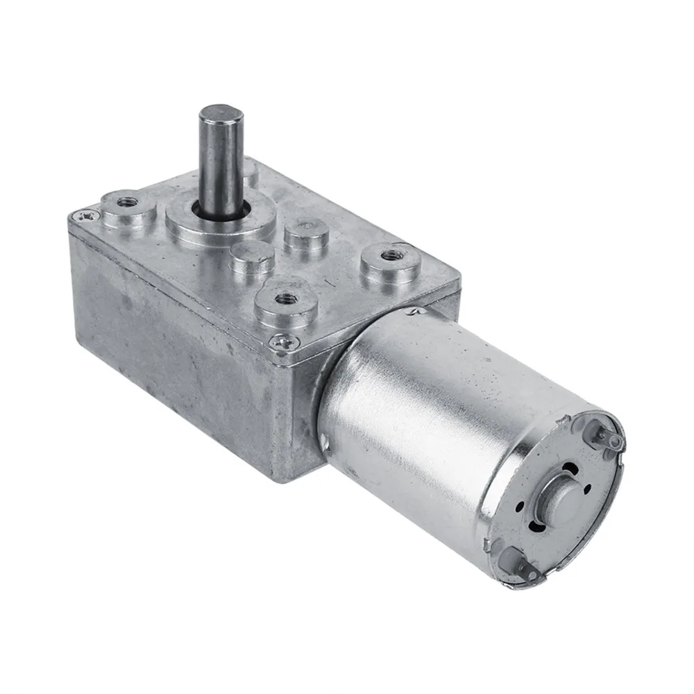 DC 12V Worm Gear Motor 62RPM 6RPM 20RPM Reversible Reduction Gear Motor With Encoder Double Shaft Electric Motor