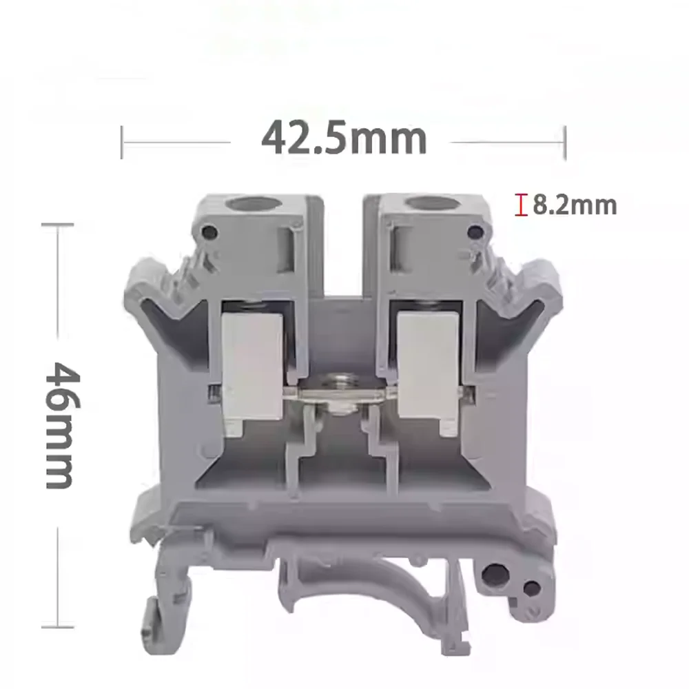 10pcs/lot UK6N UK 6N Screw Feed-through Wire Connector UK 6mm² Universal Plug Multi-Color Electrical DIN Rail Terminal Block