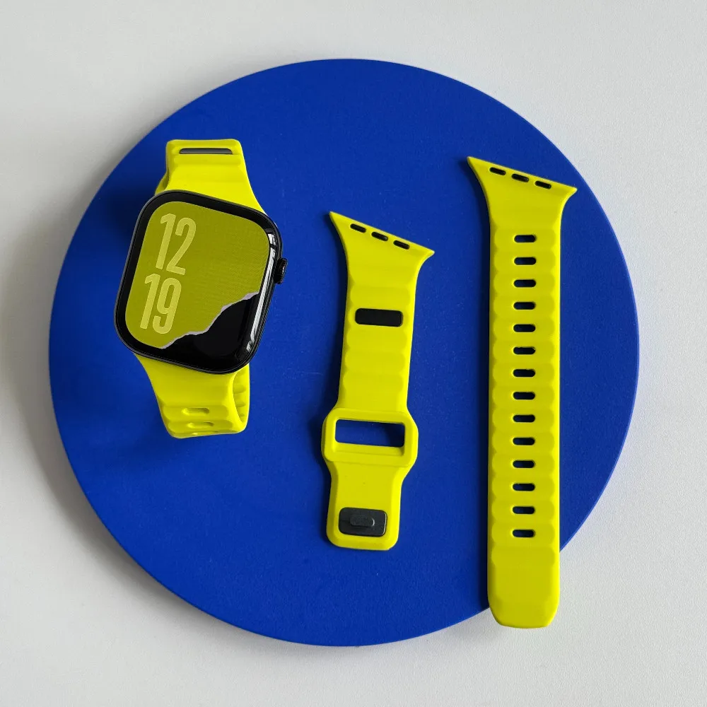 Bracelet Sport en Silicone Incliné Créatif pour Apple Watch 40mm 41mm 44mm 45mm S11 S10 42mm 46mm Iwatch Series 11 10 9 8 7 6 5