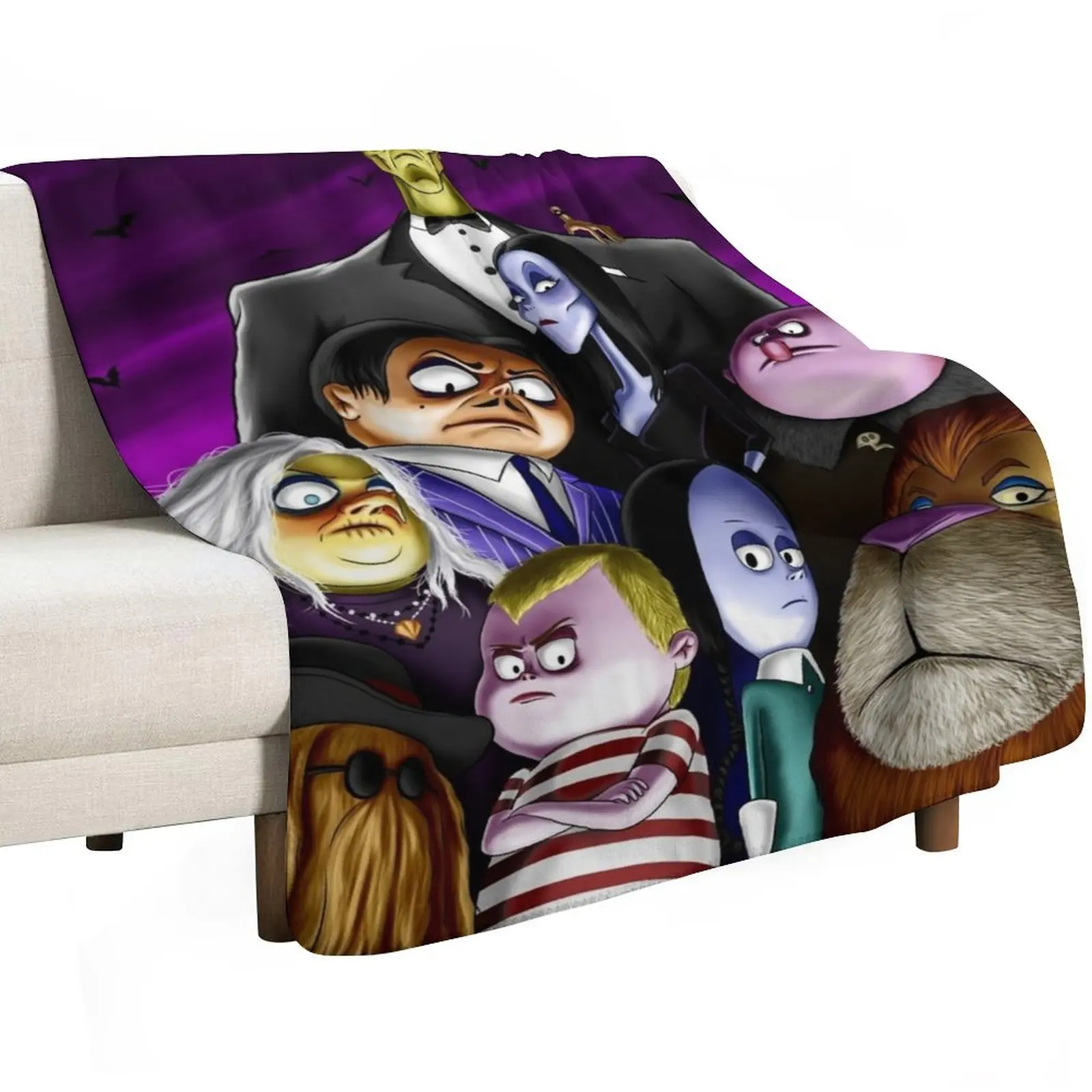 Addams Family Portrait Throw Blanket manga Quilt Flannels Nap Luxury Multi-Purpose Blankets