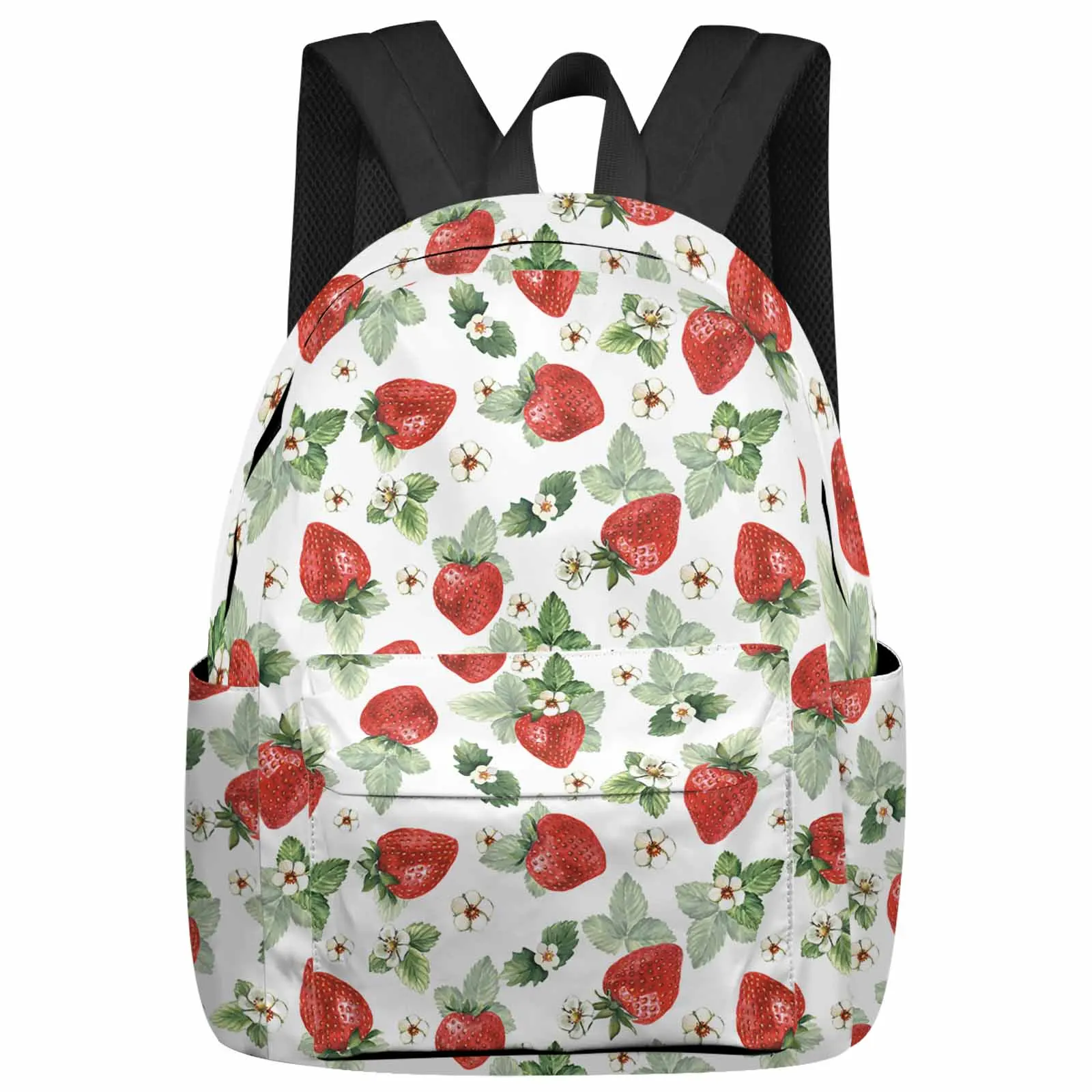 

Summer Fruit Strawberry Flower Backpack School Bags for Teenagers Students Laptop Bag Women's Casual Travel Backpack