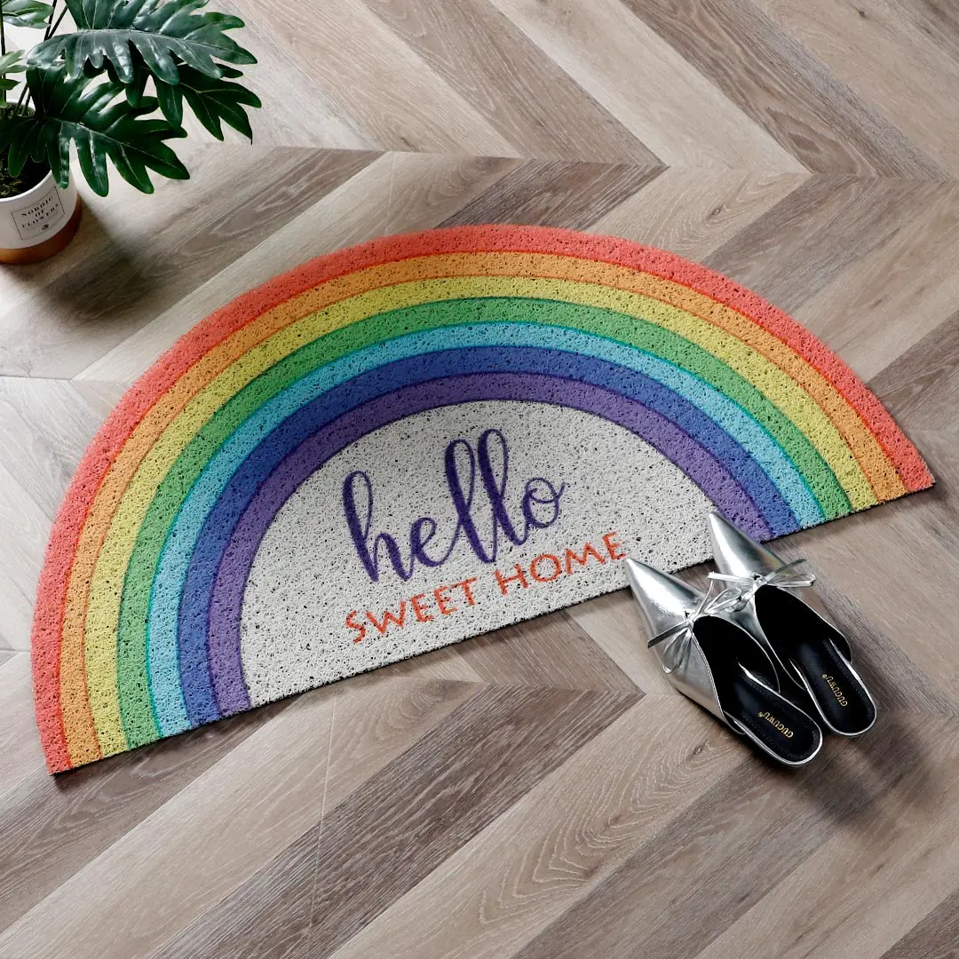 

Круглый придверный коврик из ПВХ с мультяшным рисунком, противоскользящий, для дома, грязезащитный, для детской комнаты