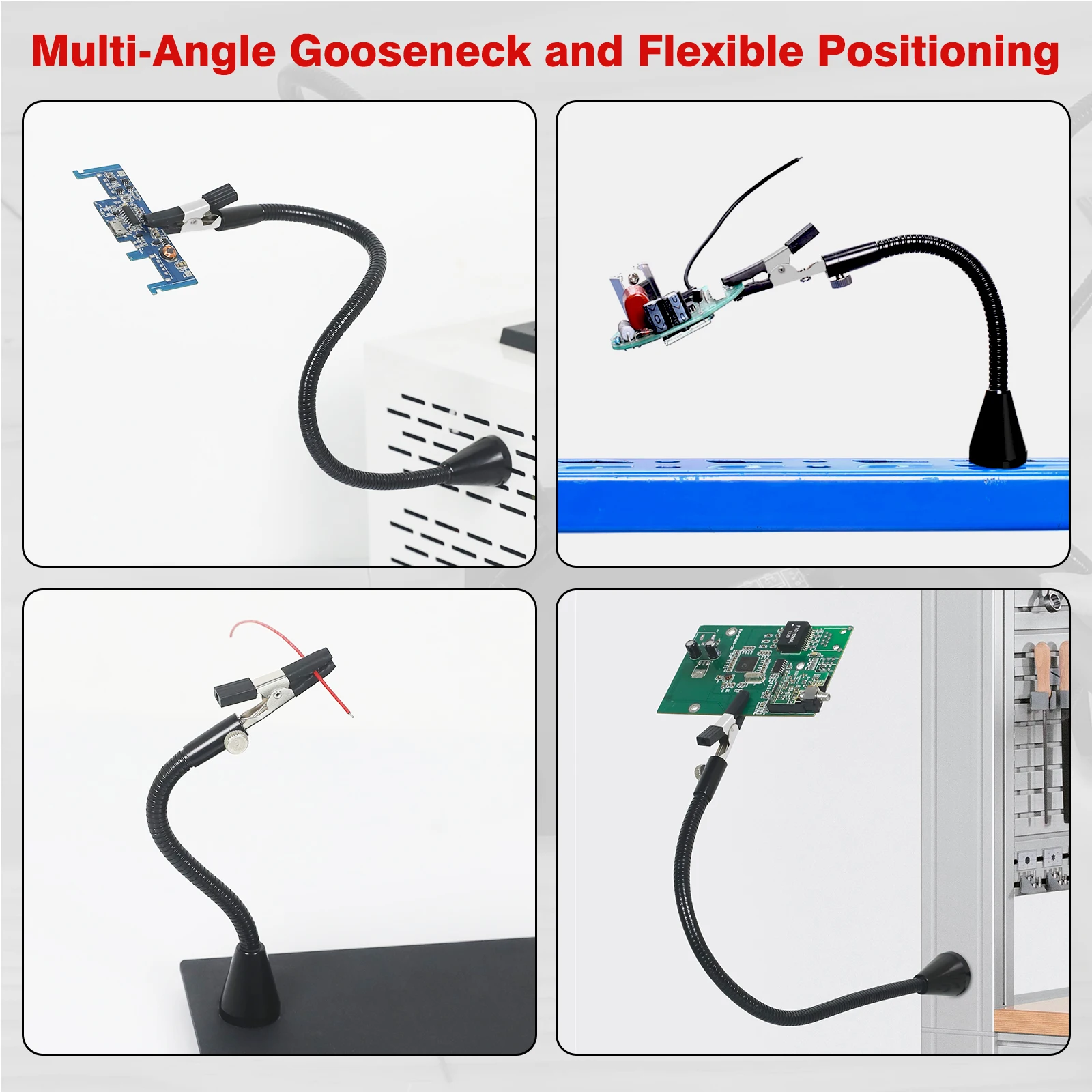 NEWACALOX Magnetic Soldering Helping Hands Hot Air Gun Holder PCB Clip Soldering Station for Electronic Repair Welding Tool