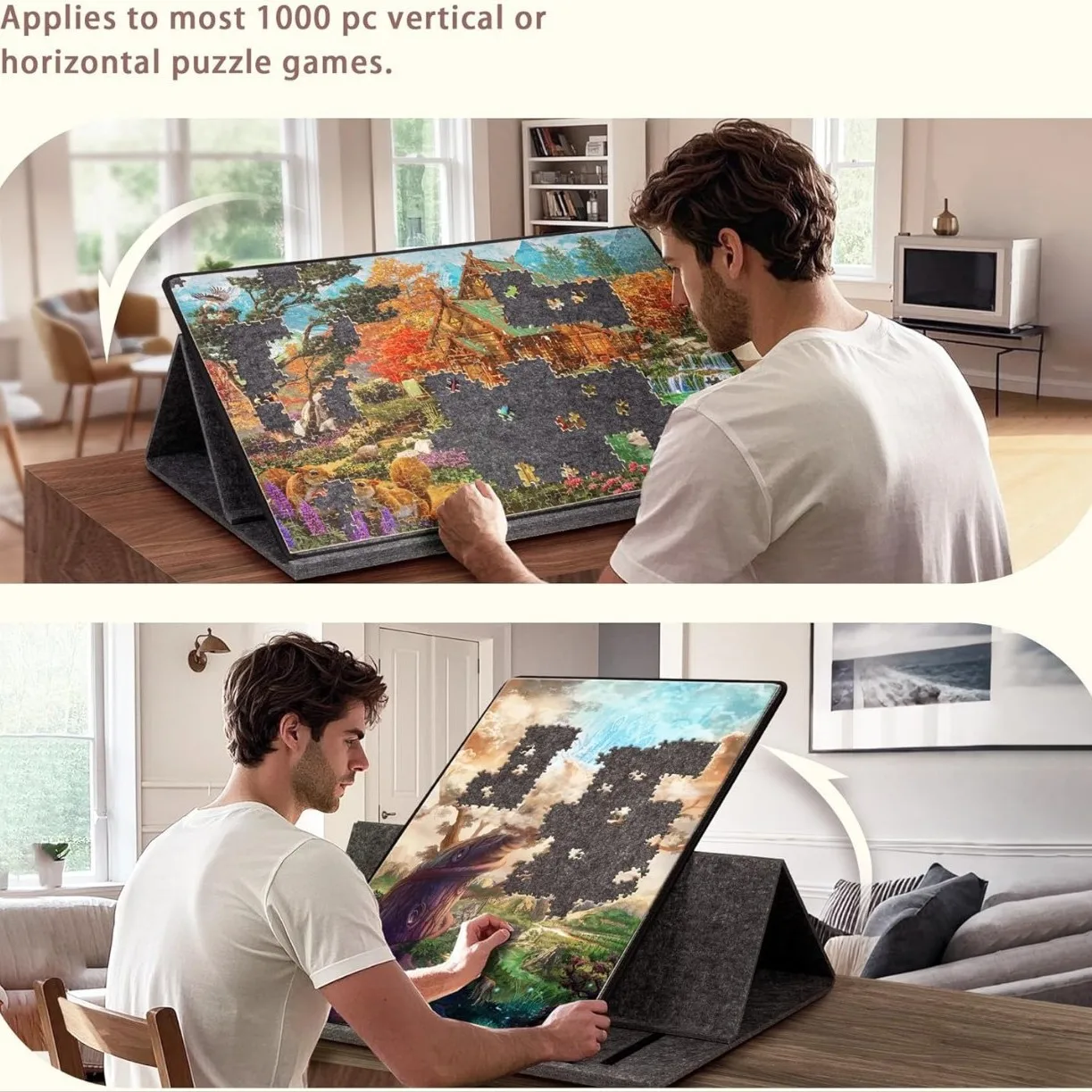 New Puzzle Board With 1000 Pieces Of Wool Adhesive Felt Board Thickened Special Boards 78x56cm